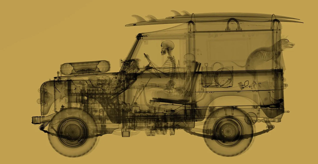 Land Rover Surfer - Gold by Nick Veasey available from Startle
