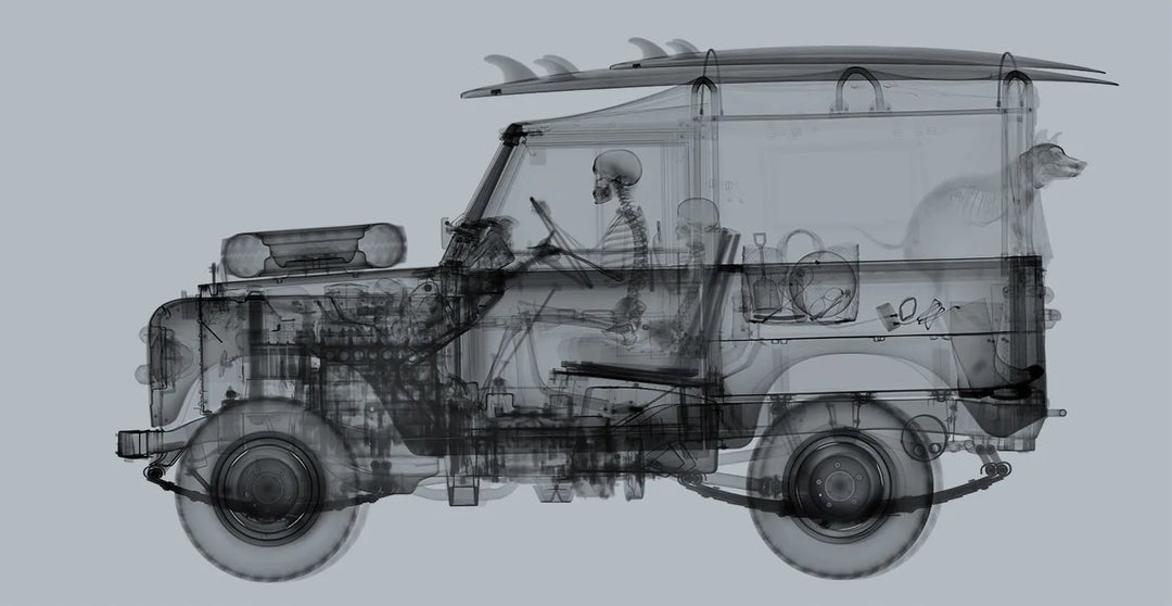 Land Rover Surfer - Mid Grey by Nick Veasey available from Startle