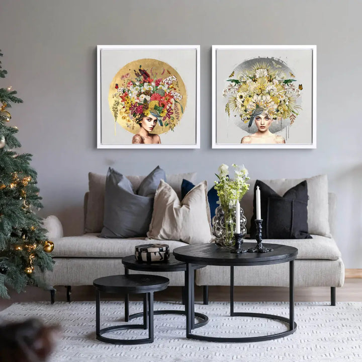 Nature's Alchemy I & II by Matt Herring in modern interior setting