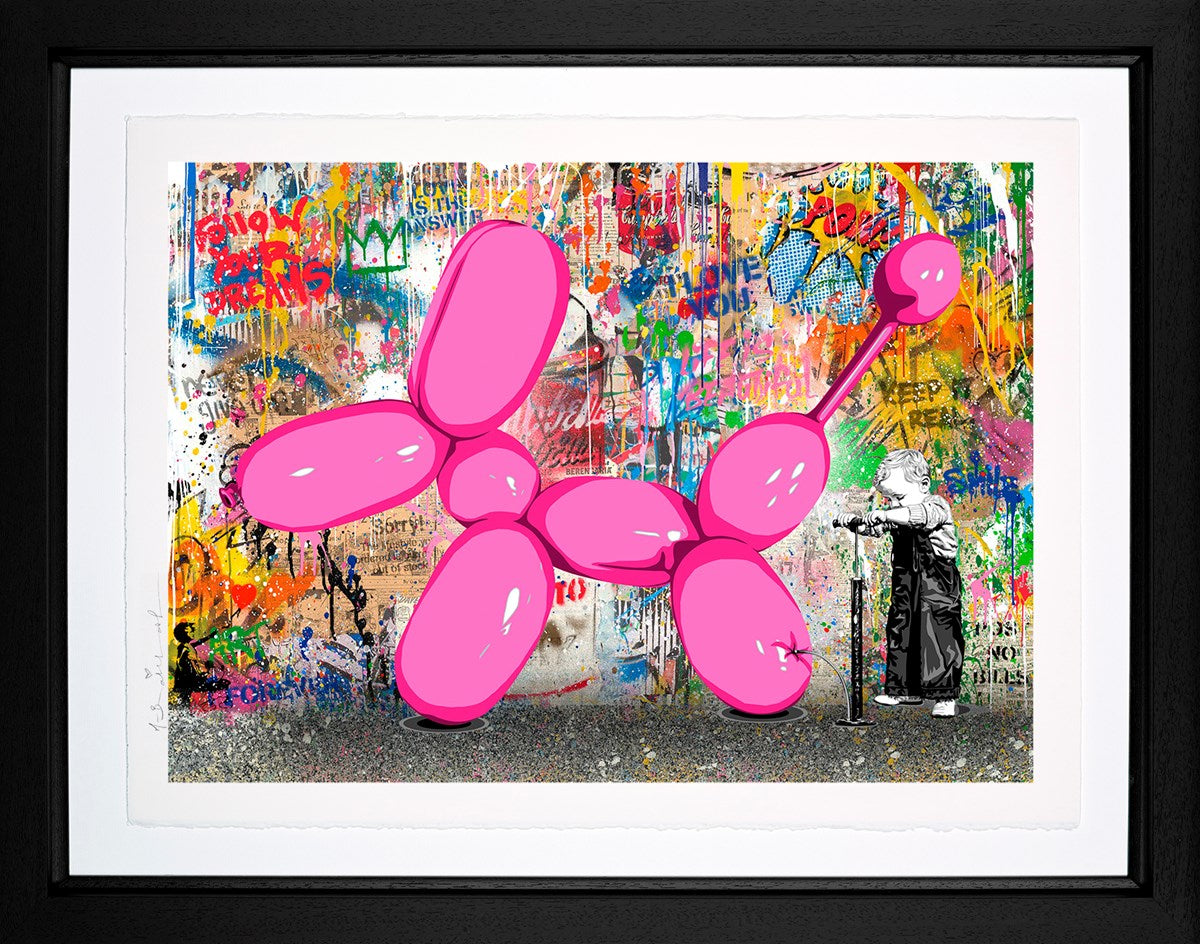 Puppy Love (Pink) by Mr Brainwash