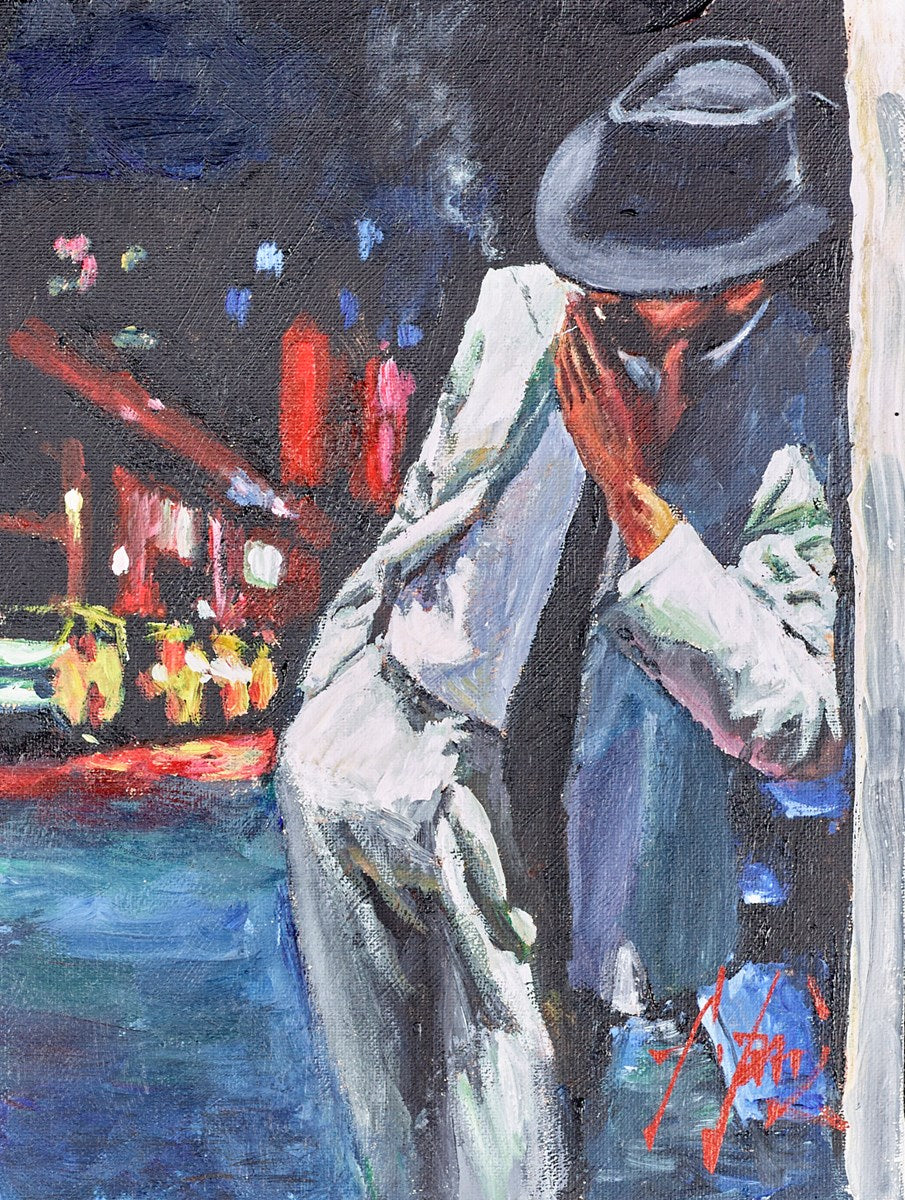 Boulevard With Red Sign by Fabian Perez