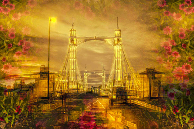 Twilight Flowers Albert Bridge by Duncan Wade
