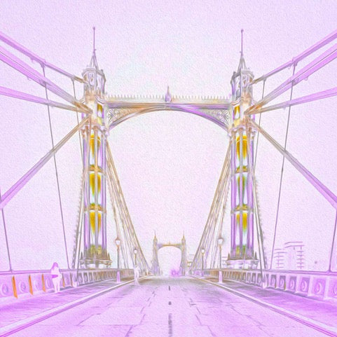 Lavender Fractal Albert Bridge by Duncan Wade