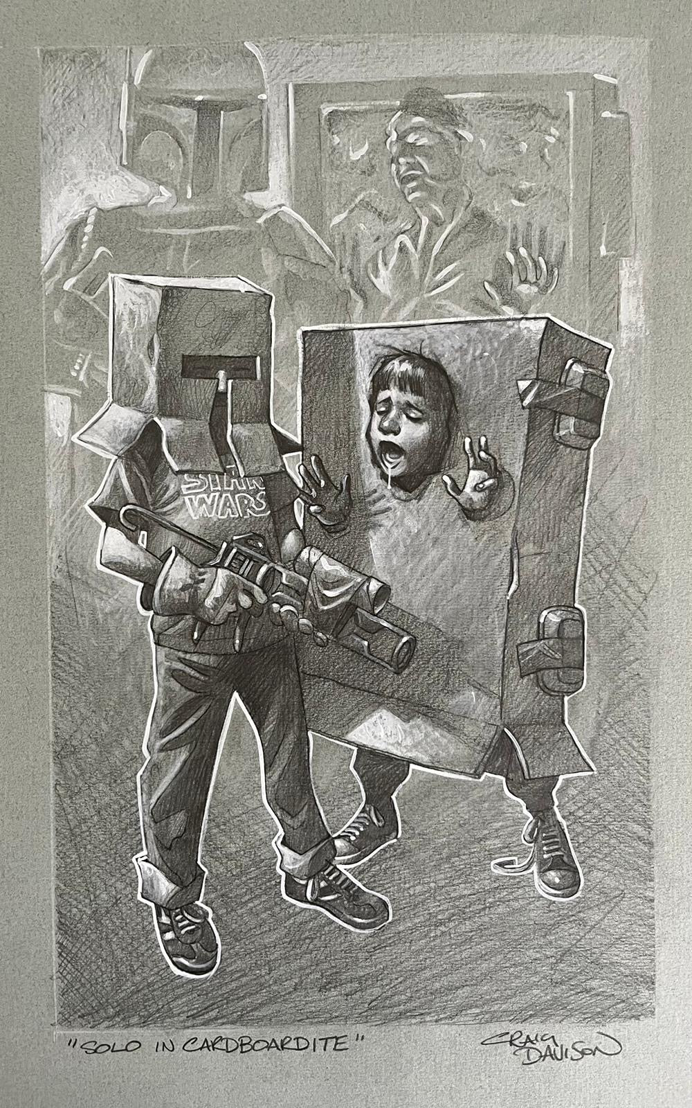 Solo in Cardboardite Original Pencil Sketch by Craig Davison