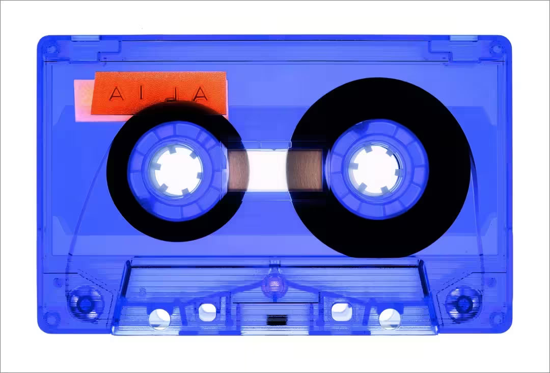 A limited edition photograph by Richard Heeps using vibrant colours, the title is Tape Collection AILA Very Peri