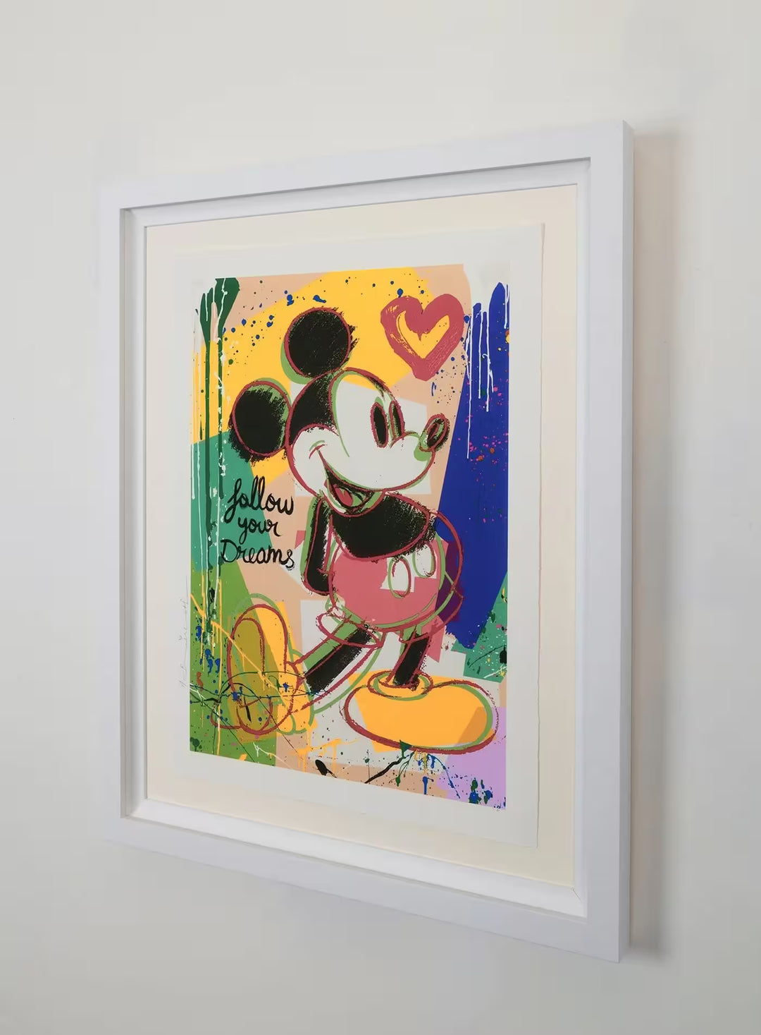 An angled picture of Mr Brainwash A Heart Full of Dreams in situ