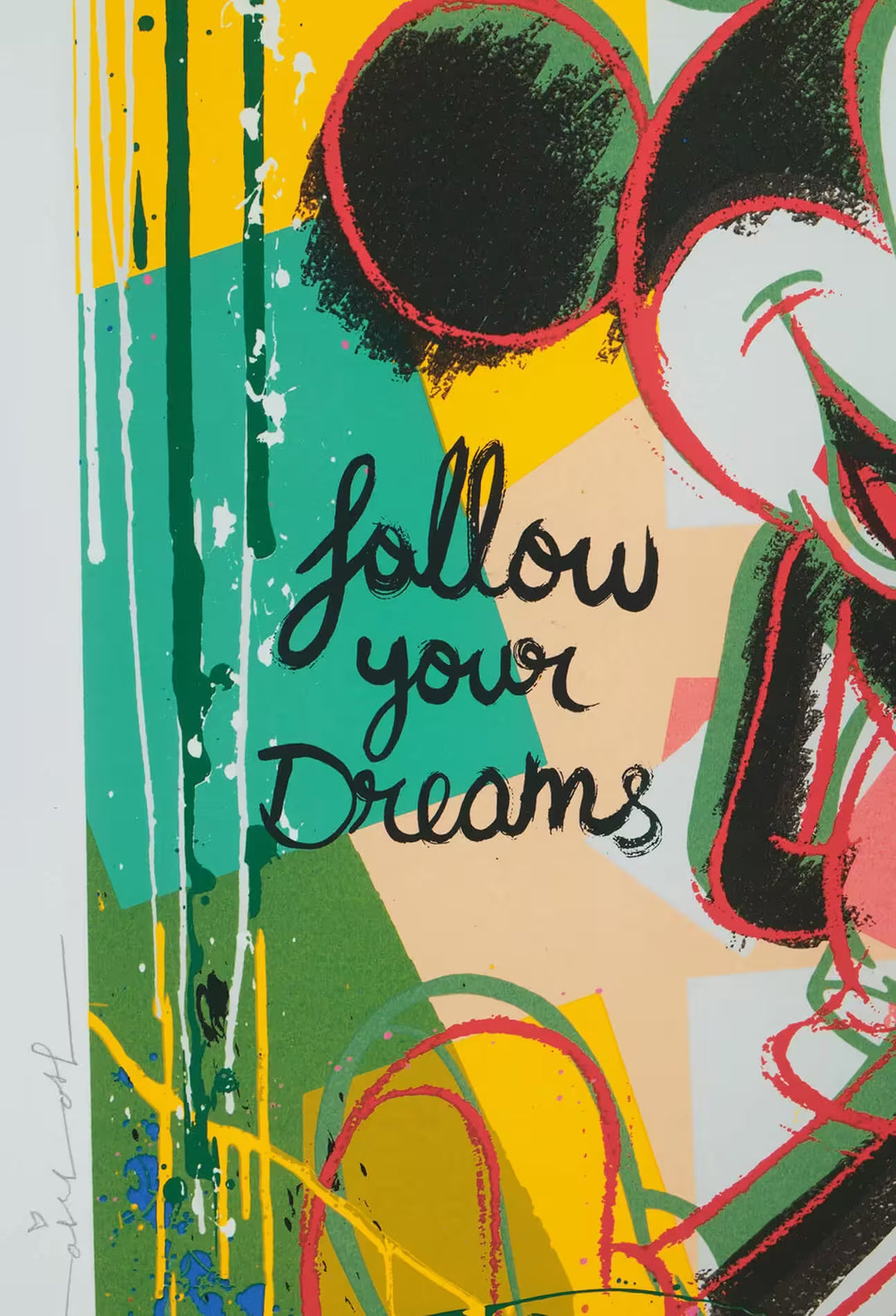 A close up of Mr Brainwash A Heart Full of Dreams