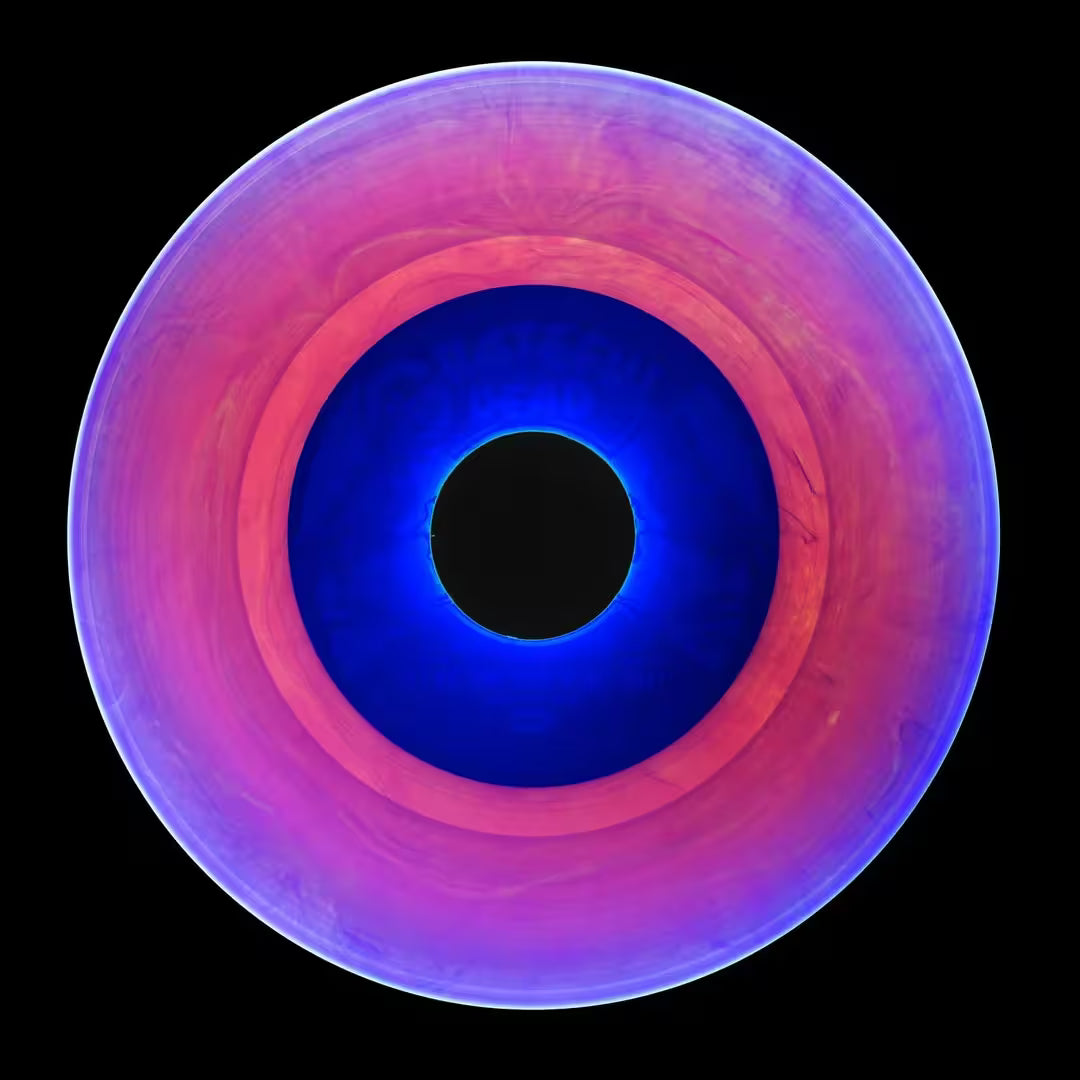 A limited edition photograph by Richard Heeps using vibrant colours, the title is Vinyl Collection &