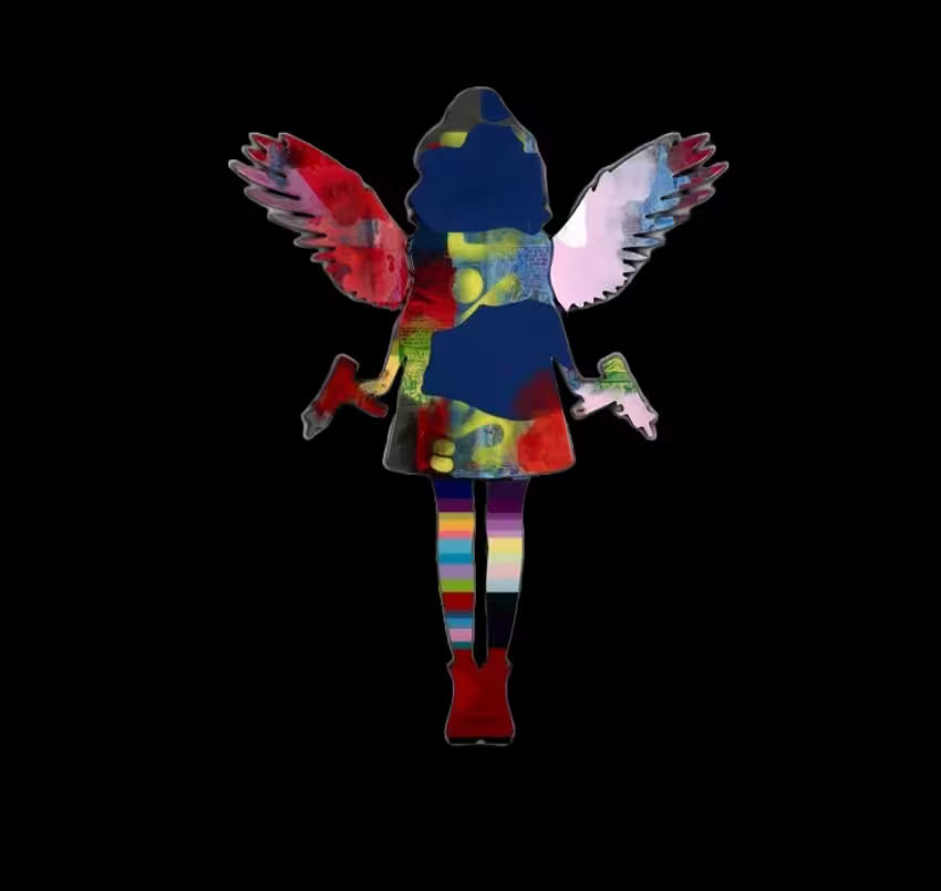 A Lhouette original wall sculpture, the title is Angel Cake- Med Freeflow