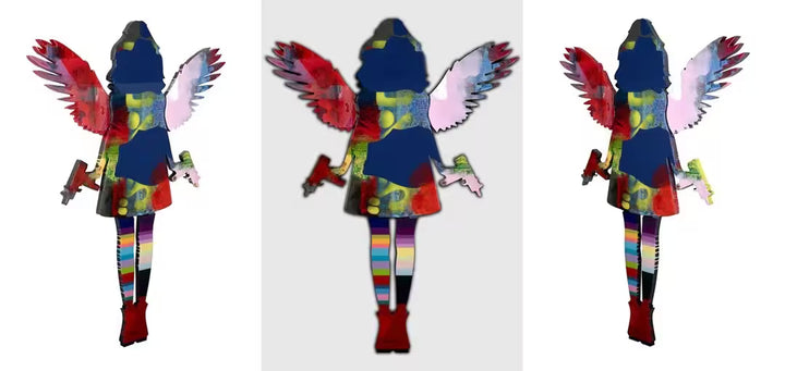 A Lhouette original wall sculpture, the title is Angel Cake- Med Freeflow