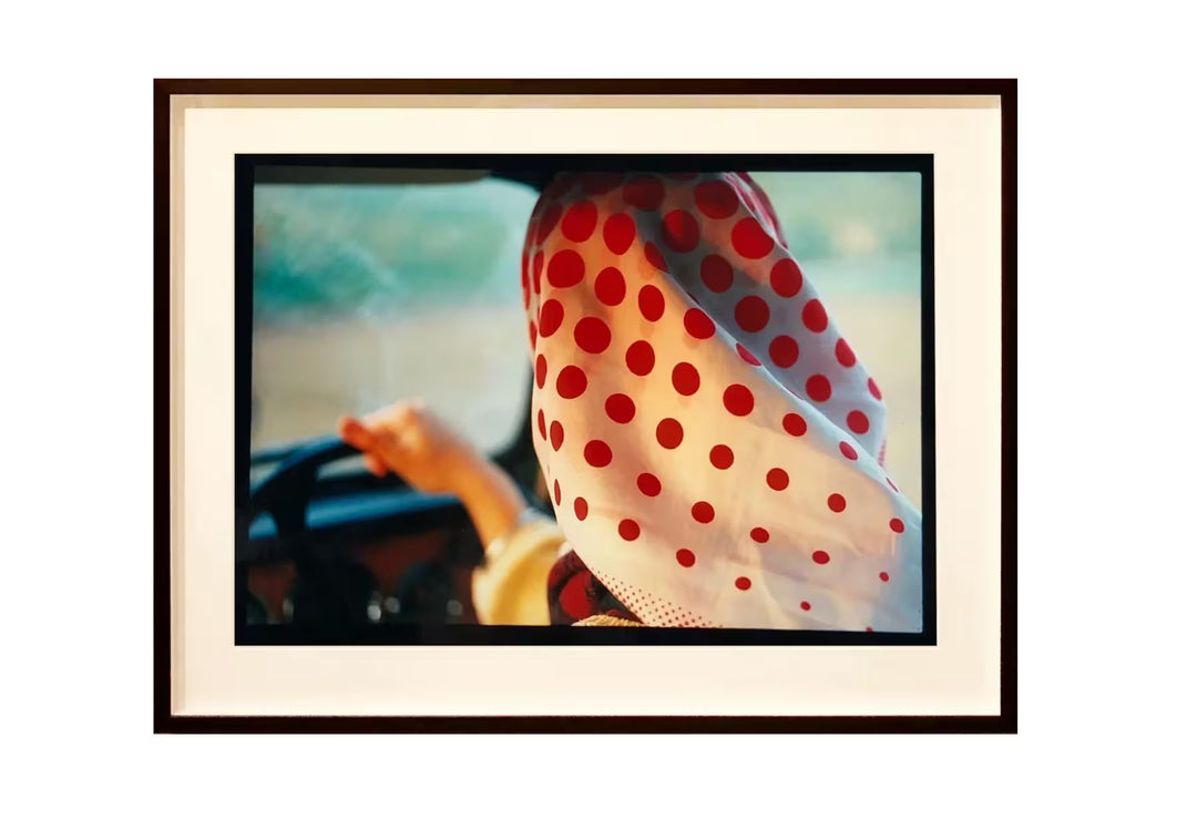 A framed limited edition photograph by Richard Heeps using vibrant colours, the title is Anita, Lady Fen, Welney, 1993