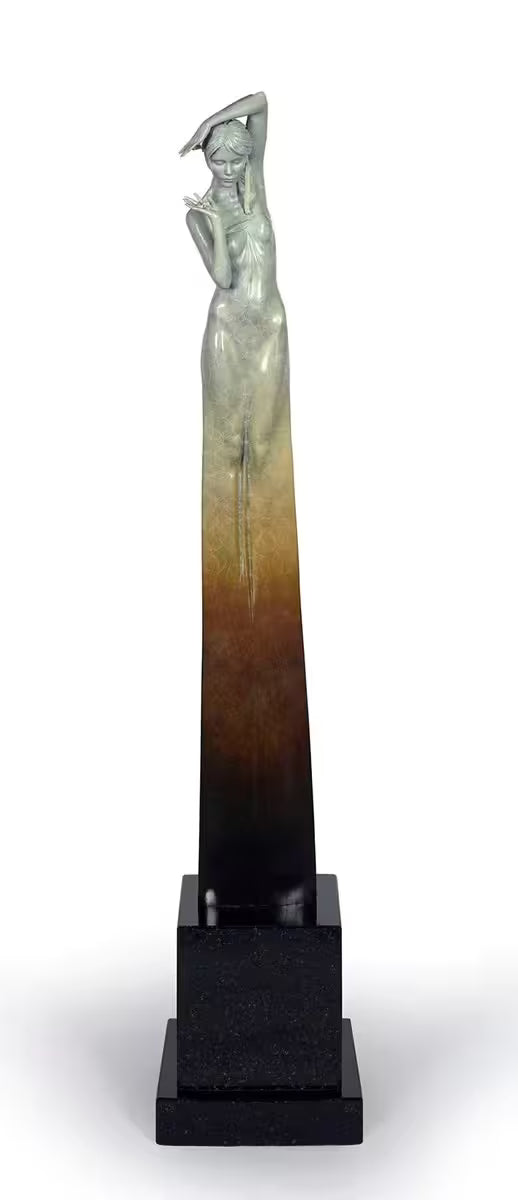 A Michael Talbot limited edition bronze sculpture of a woman, the title is Ayanna