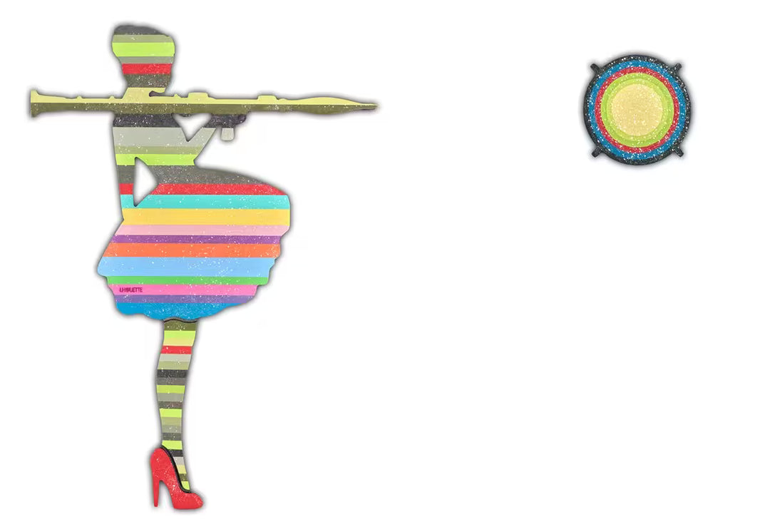 A Lhouette original wall sculpture, the title is Bazooka Jo