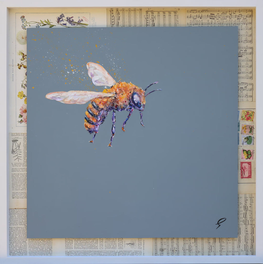  A Giles Ward original piece of a bee, the title is Bee Here