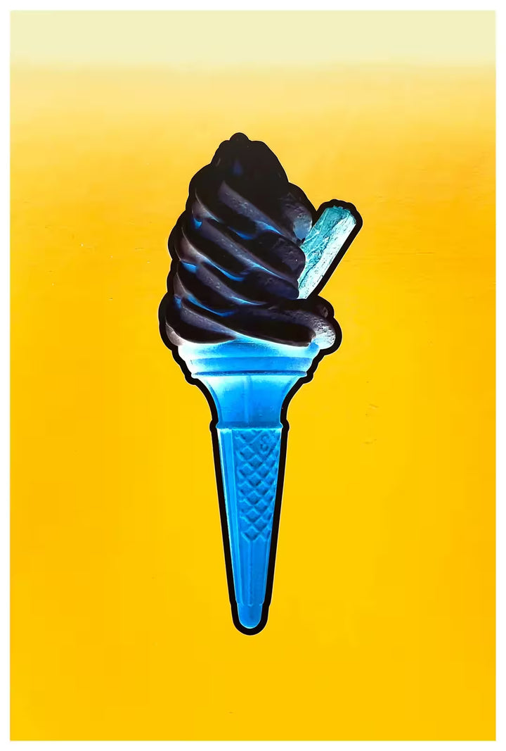 A limited edition photograph by Richard Heeps using vibrant colours, the title is Black Ice (Yellow)