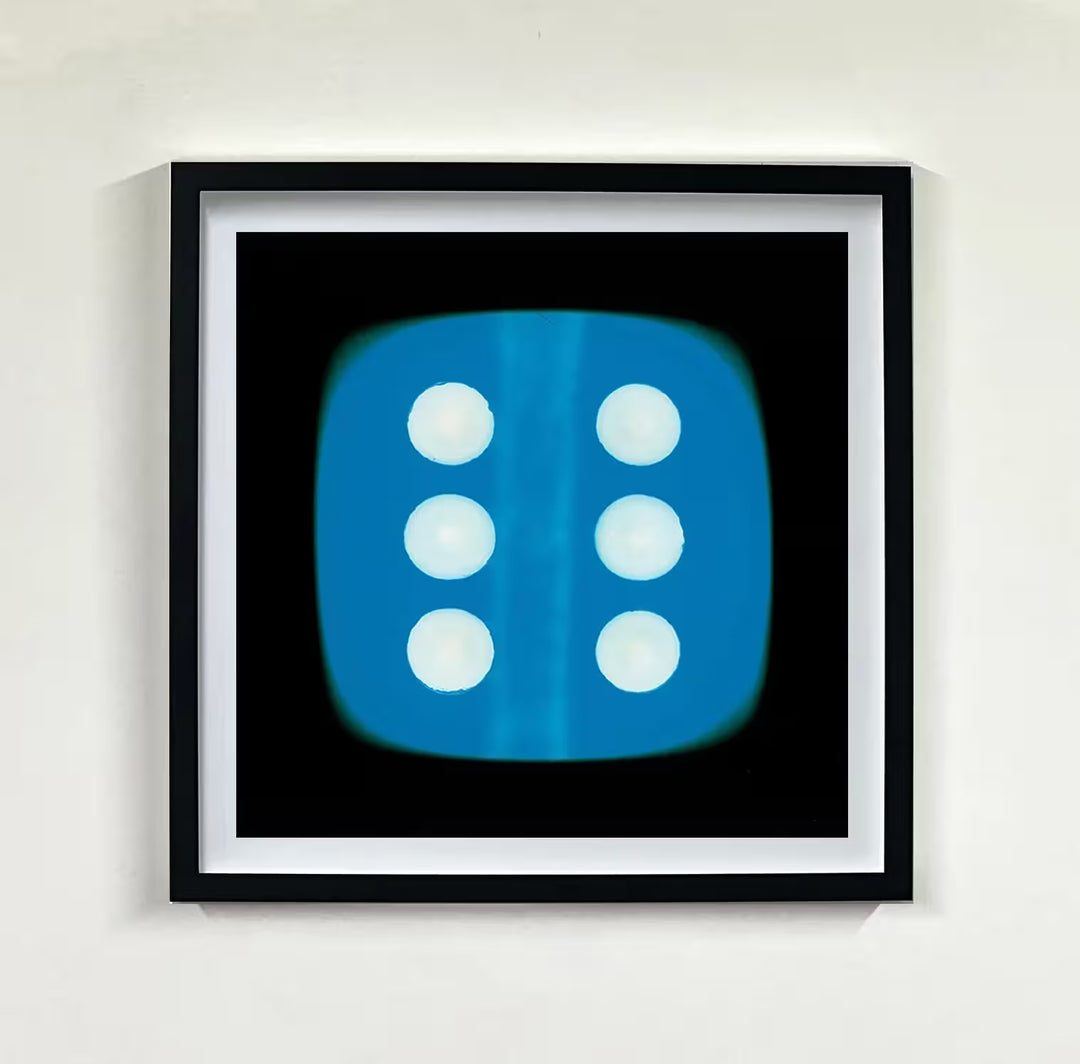 A limited edition set of photographs by Richard Heeps using vibrant colours, the title is Dice Series Set of Six