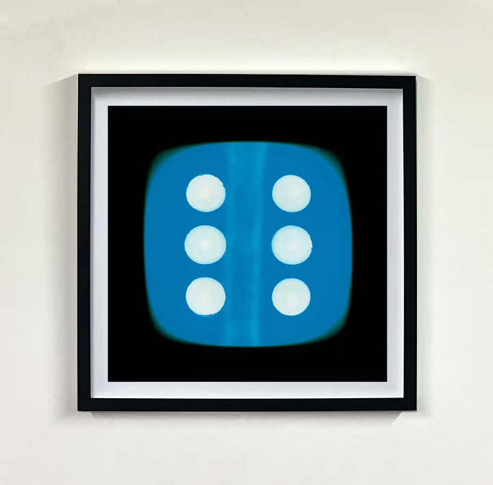 A limited edition set of photographs by Richard Heeps using vibrant colours, the title is Dice Series Set of Six