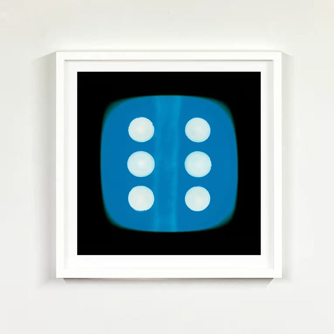 A limited edition set of photographs by Richard Heeps using vibrant colours, the title is Dice Series Set of Six