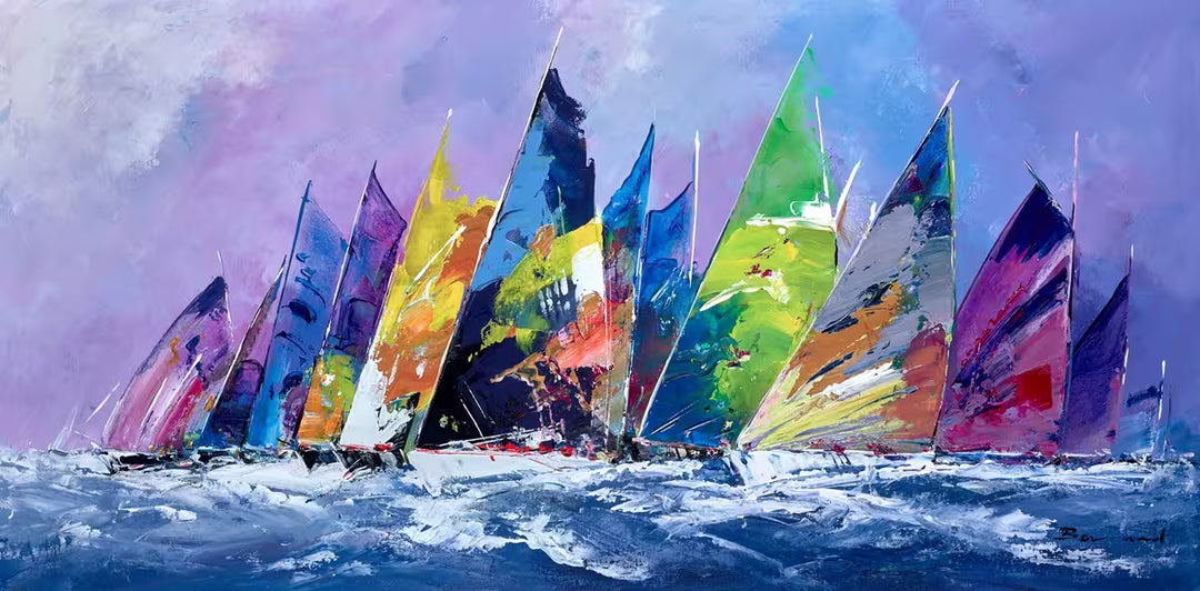 A Bernard original of sailing boats, the title is Bracing Waves