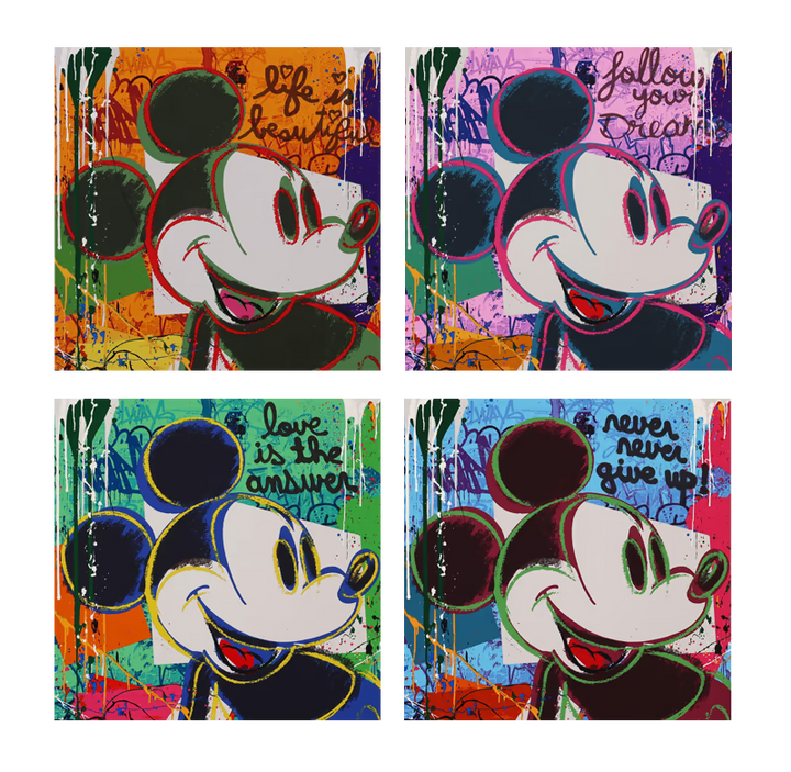 Bright Shades of Mickey by Mr Brainwash