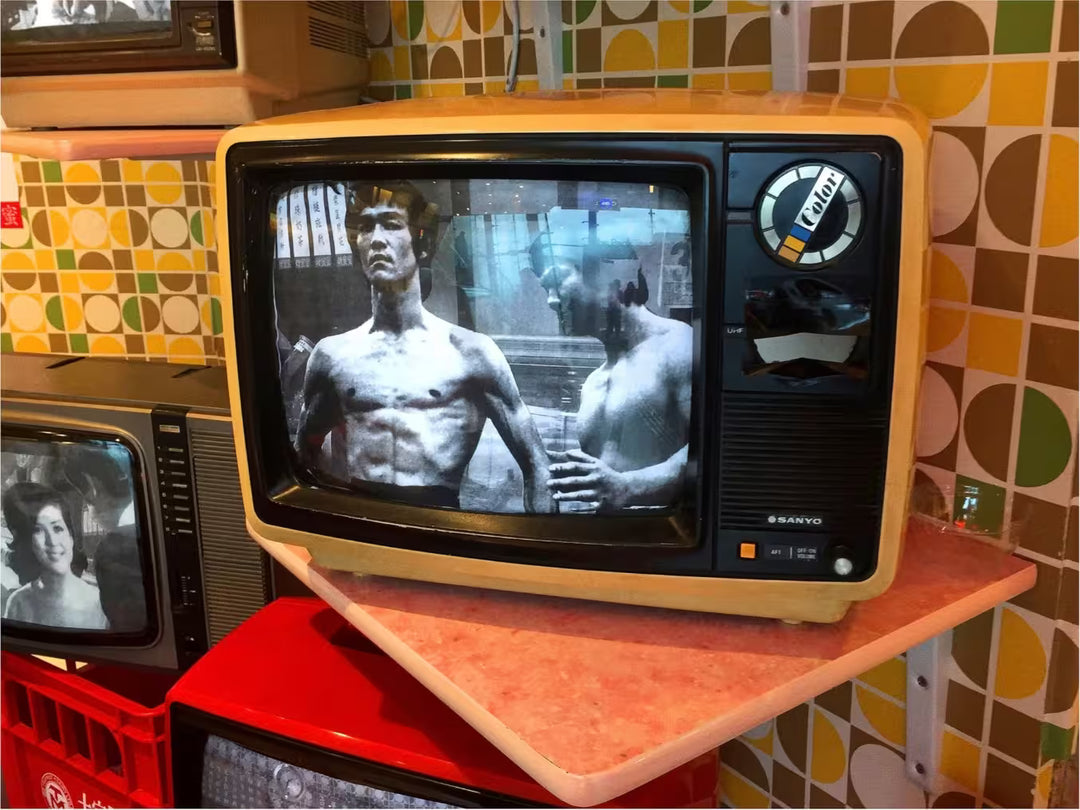 A Richard Heeps limited edition photograph, the title is Bruce Lee TV, Hong Kong, 2017