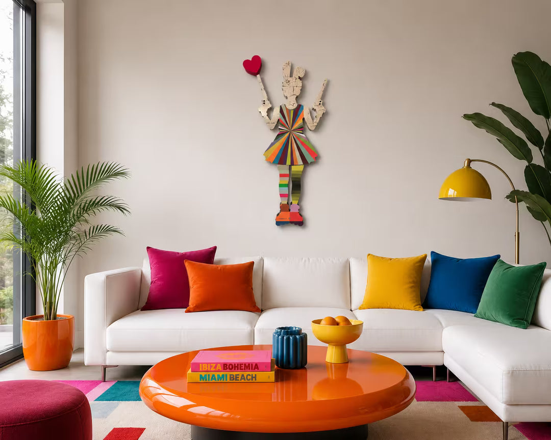 A Lhouette wall sculpture, the title is Rabbit Run