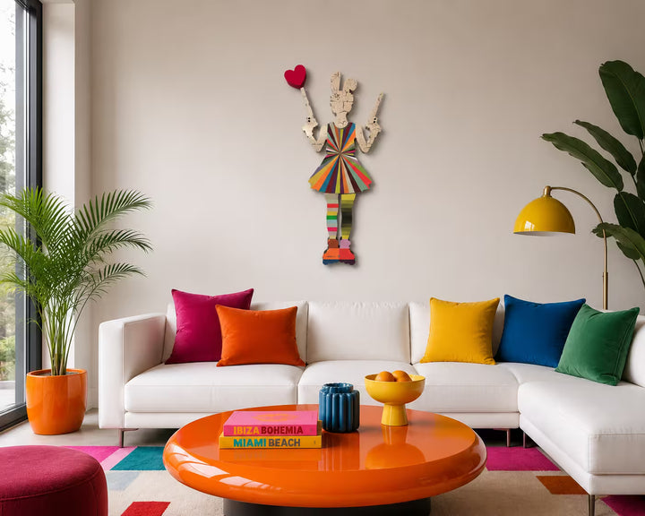 A Lhouette wall sculpture, the title is Rabbit Run