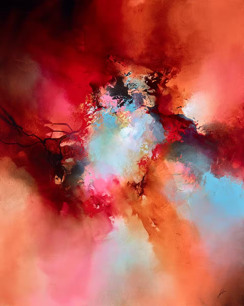 A Simon Kenny original of a red and orange atmosphere, the title is Dark Matter