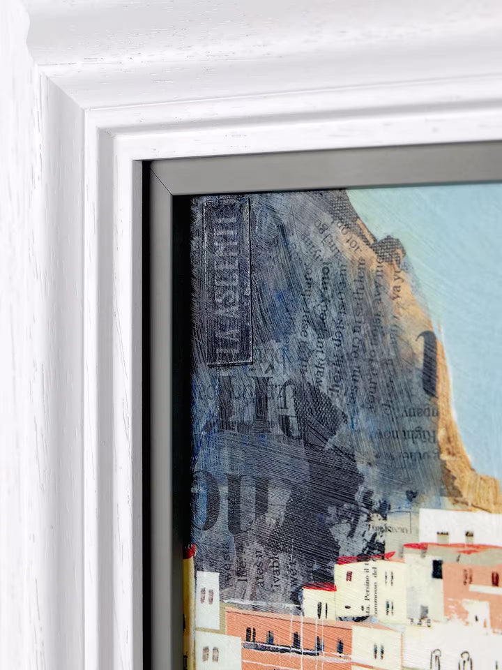 A Tom Butler limited edition of a coastline and big building, the title is Days Like These
