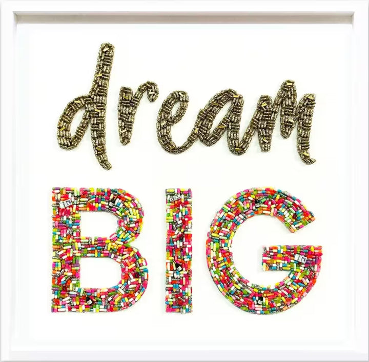 An Emma Gibbons original mixed media, the title Dream Big