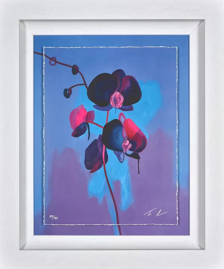 A Tim Fowler limited edition of a neon flower, the title is Eclipse