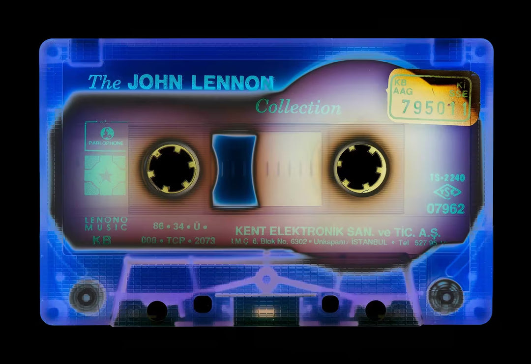 A limited edition photograph by Richard Heeps using vibrant colours, the title is Tape Collection Elektronik Blue 2023
