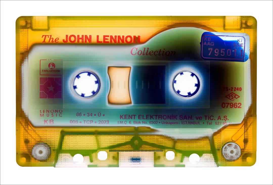 A limited edition photograph by Richard Heeps using vibrant colours, the title is Tape Collection Elektronik 2023