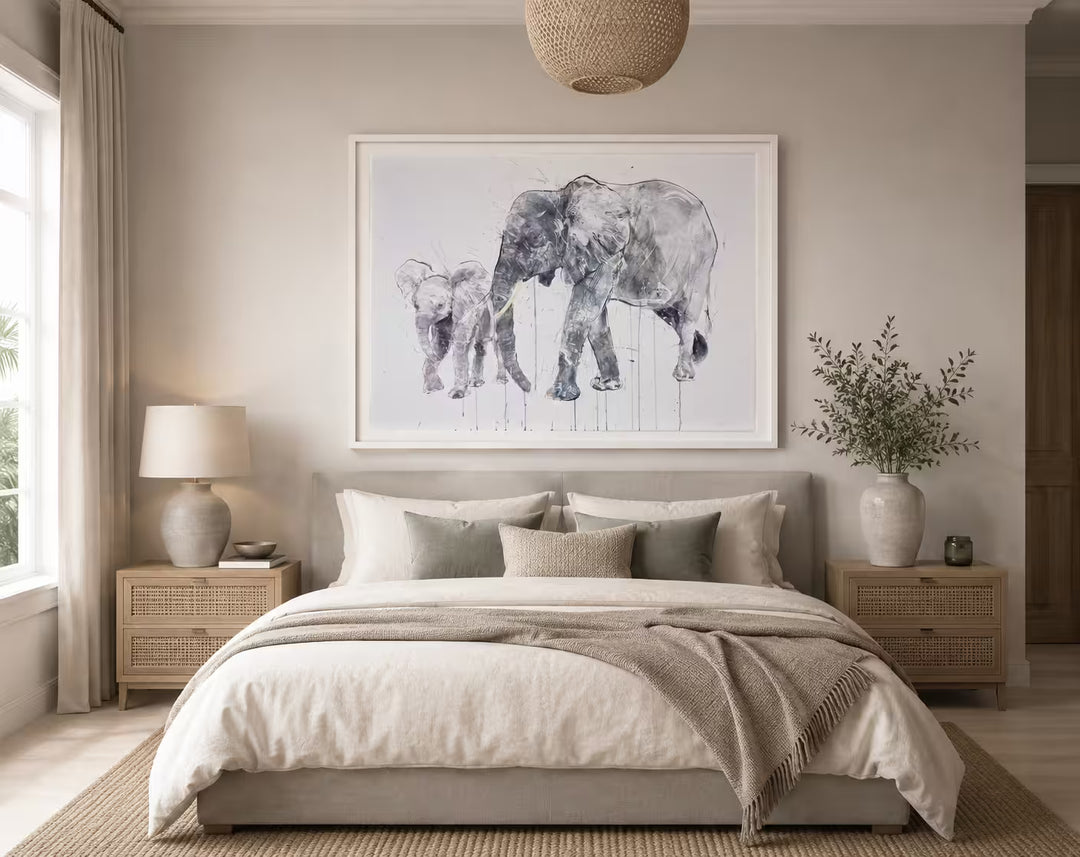 Dave White Elephant and Calf in situ