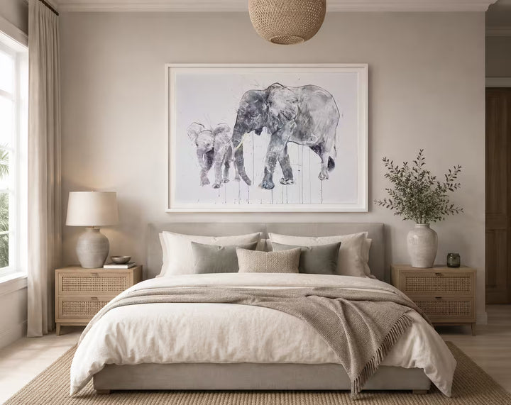 Dave White Elephant and Calf in situ
