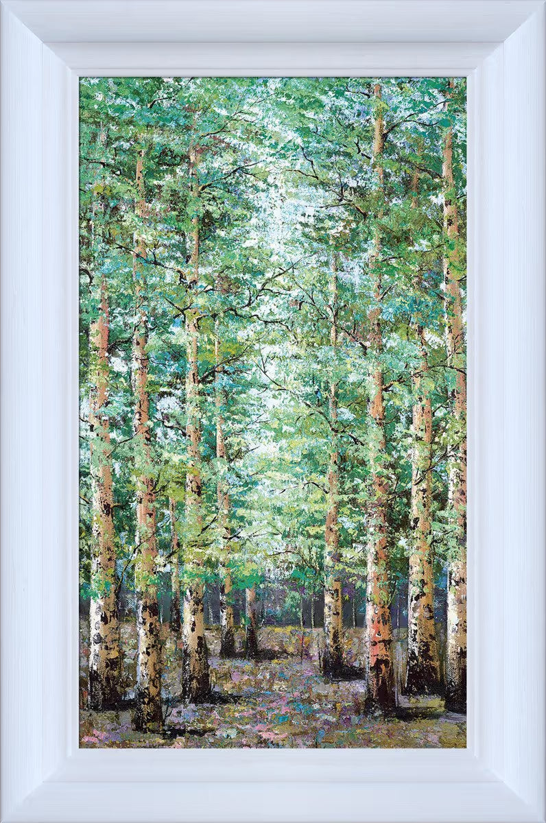 Emerald Whispers in white frame  by Inam