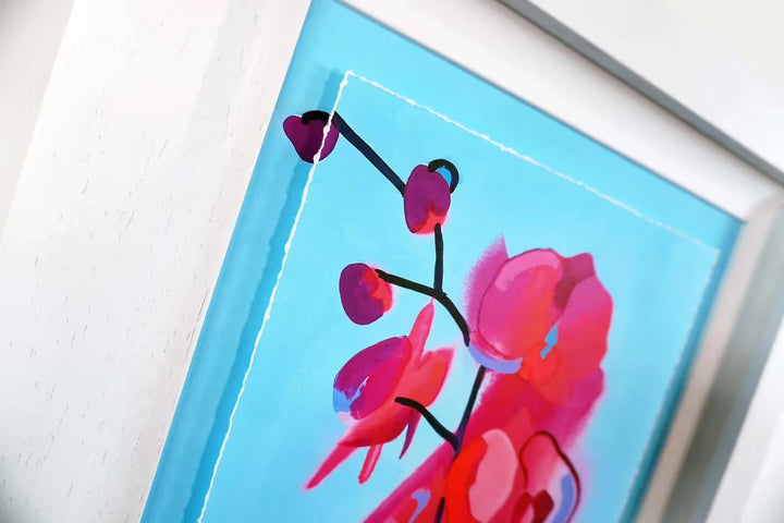 A Tim Fowler limited edition piece of a neon flower, the title is Enchant