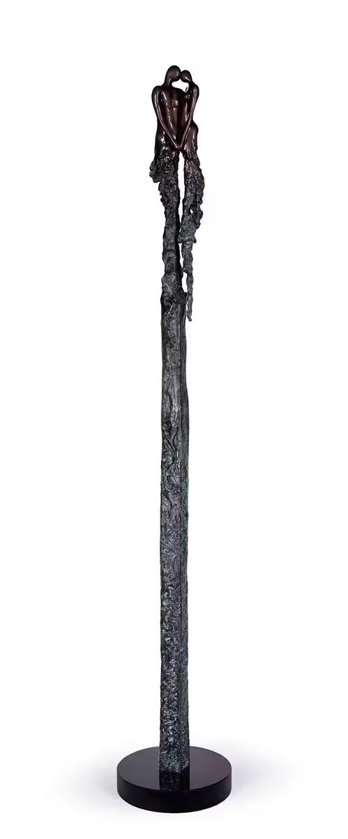 A Jennine Parker limited edition deluxe sculpture of two people holding hands, the title is Eternal Devotion (Deluxe)