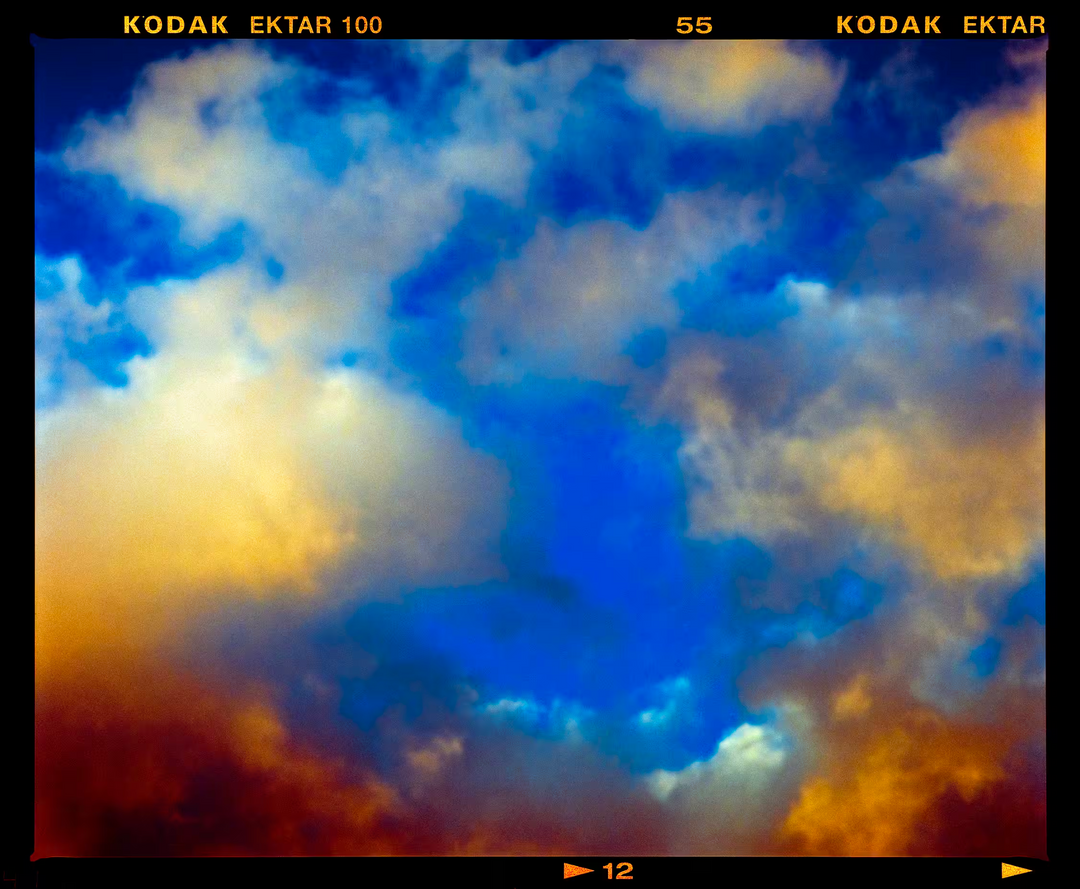 A Richard Heeps limited edition photographic print of the clouds, the title is Fenland Clouds Neg 12, Benwick, 2020