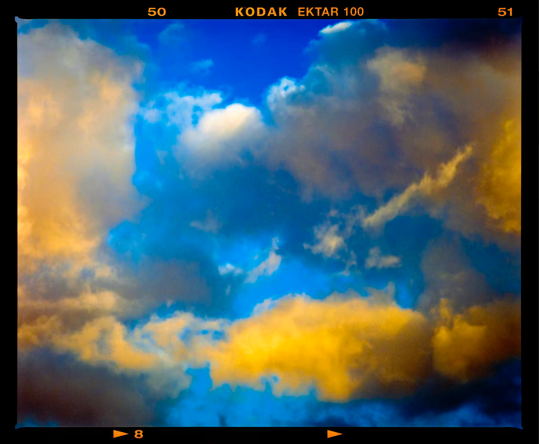 A Richard Heeps limited edition photographic print of the clouds, the title is Fenland Clouds Neg 8, Benwick, 2020
