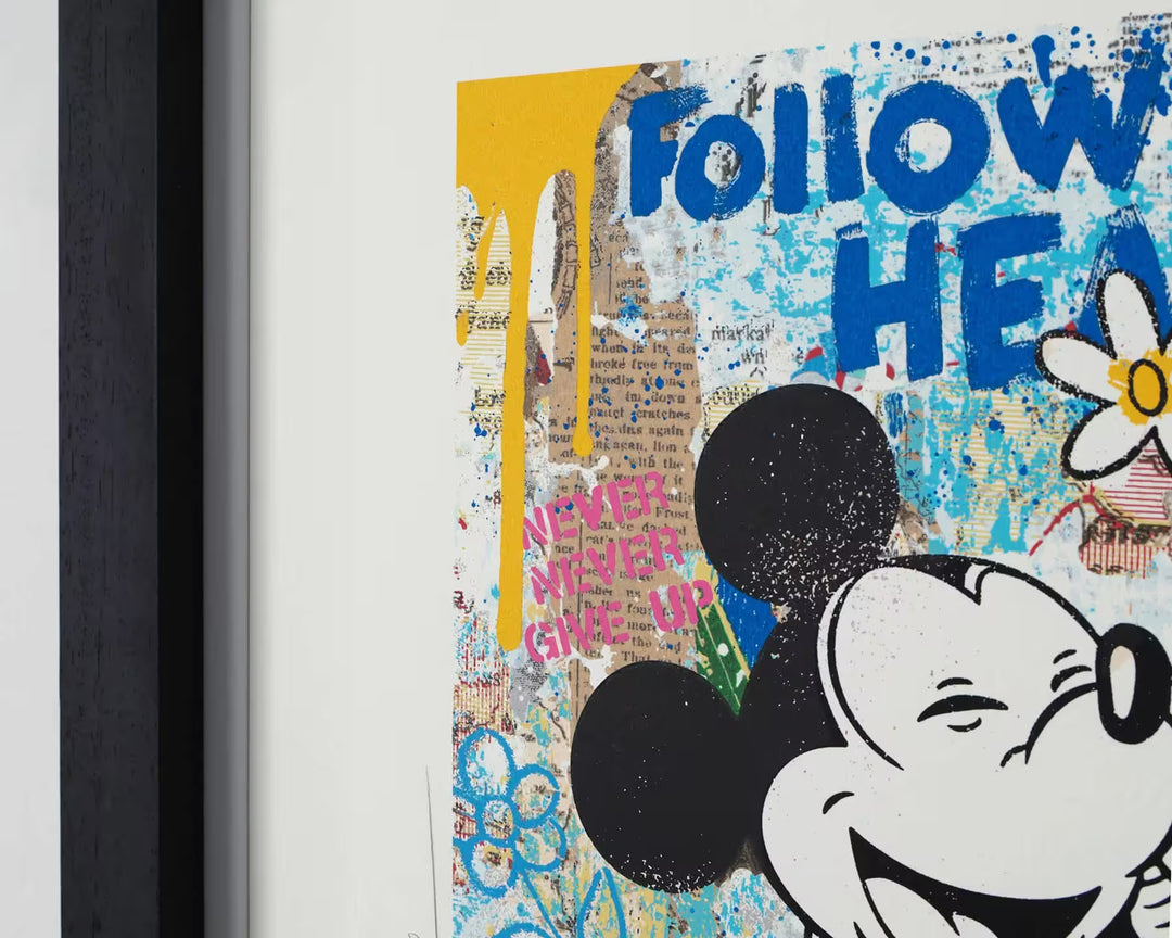 A close up of Mr Brainwash Forever Starts Here