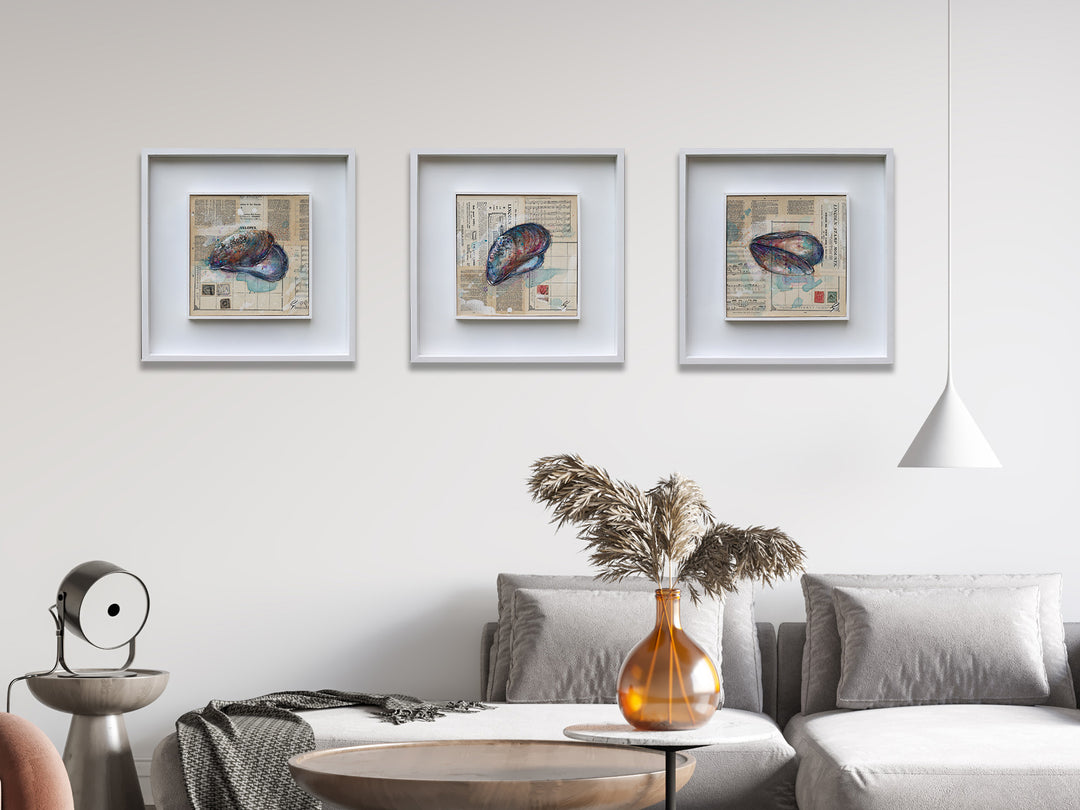 Mussel Shell Triptych by Giles Ward