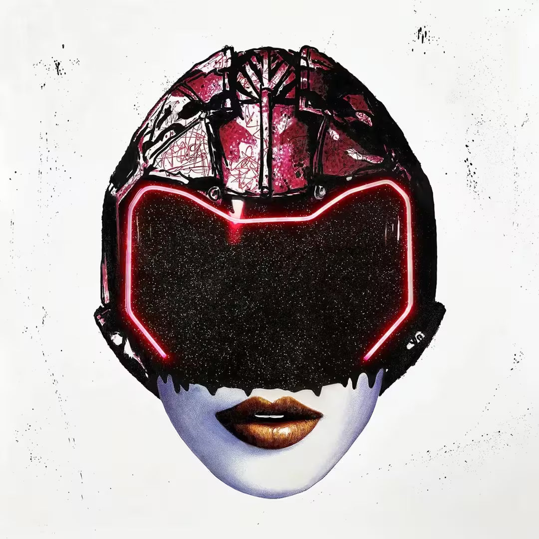 A Maxim limited edition of a woman with a helmet on, the title is Girls Future (Red)