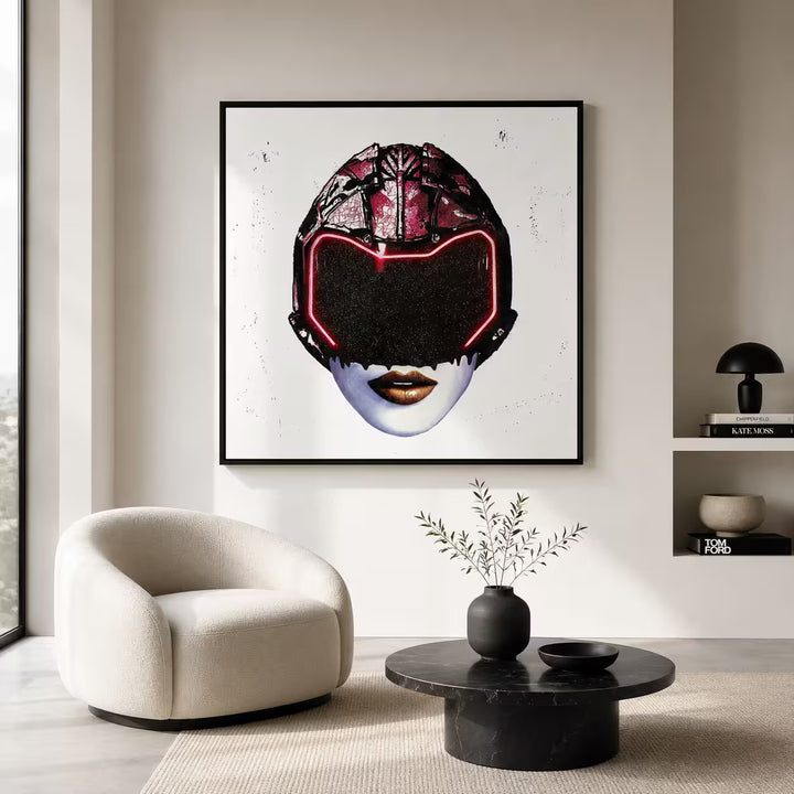A Maxim limited edition of a woman with a helmet on, the title is Girls Future (Red)