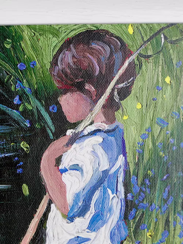 A Sherree Valentine Daines limited edition of a little boy stood by a stream, the title is Great Expectations