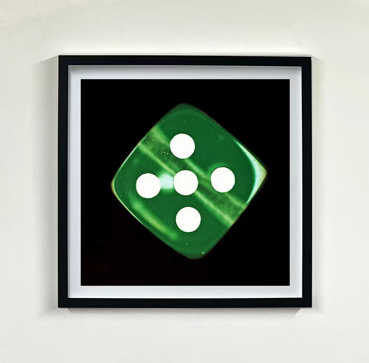 A limited edition set of photographs by Richard Heeps using vibrant colours, the title is Dice Series Set of Six
