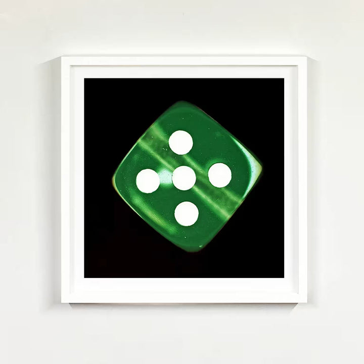 A limited edition set of photographs by Richard Heeps using vibrant colours, the title is Dice Series Set of Six