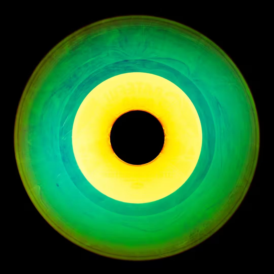 A limited edition photograph by Richard Heeps using vibrant colours, the title is Vinyl Collection &