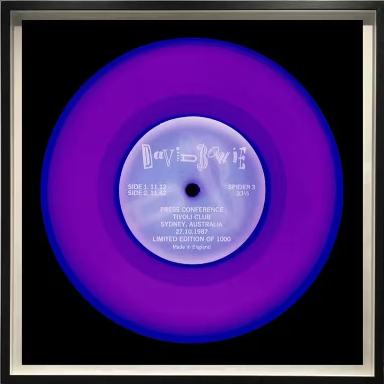 A framed limited edition photograph by Richard Heeps using vibrant colours, the title is Vinyl Collection &