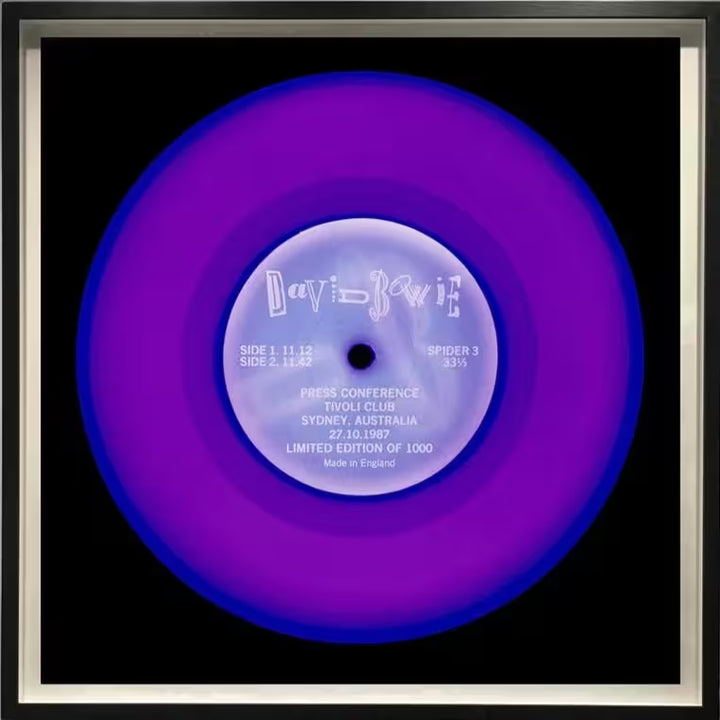 A framed limited edition photograph by Richard Heeps using vibrant colours, the title is Vinyl Collection &